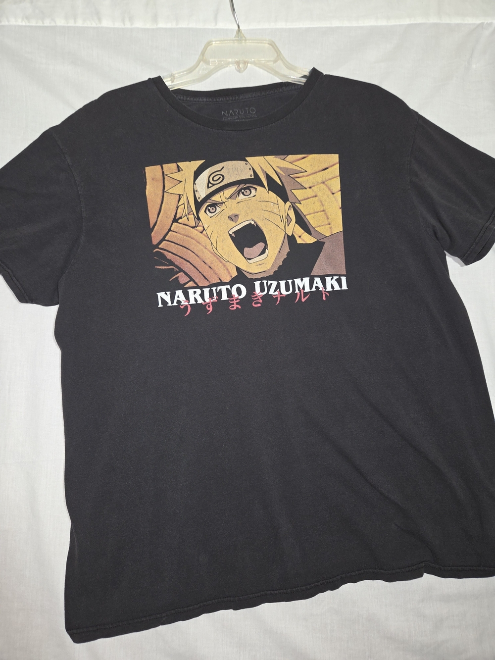 Ripple Junction Naruto Uzumaki Black Graphic Tee with Yellow-Orange Print